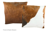 Brown and White Cowhide Pillow 20x20 #A50185 by Hudson Hides