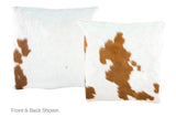 Brown and White Cowhide Pillow 20x20 #A50190 by Hudson Hides