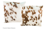 Brown and White Cowhide Pillow 20x20 #A50191 by Hudson Hides