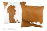 Brown and White Cowhide Pillow 20x20 #A50200 by Hudson Hides