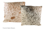 Salt and Pepper Brown Cowhide Pillow 20x20 #A50246 by Hudson Hides