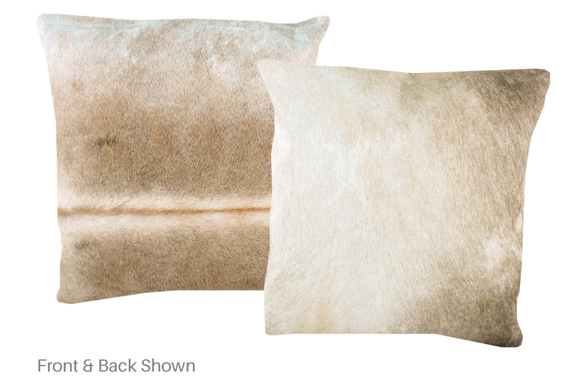 Grey with Beige Cowhide Pillow #A50261