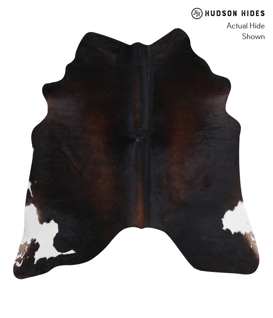 Chocolate and White Large Brazilian Cowhide Rug 6'4"H x 6'2"W #A5027 by Hudson Hides