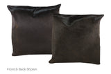 Solid Black Cowhide Pillow 20x20 #A50282 by Hudson Hides
