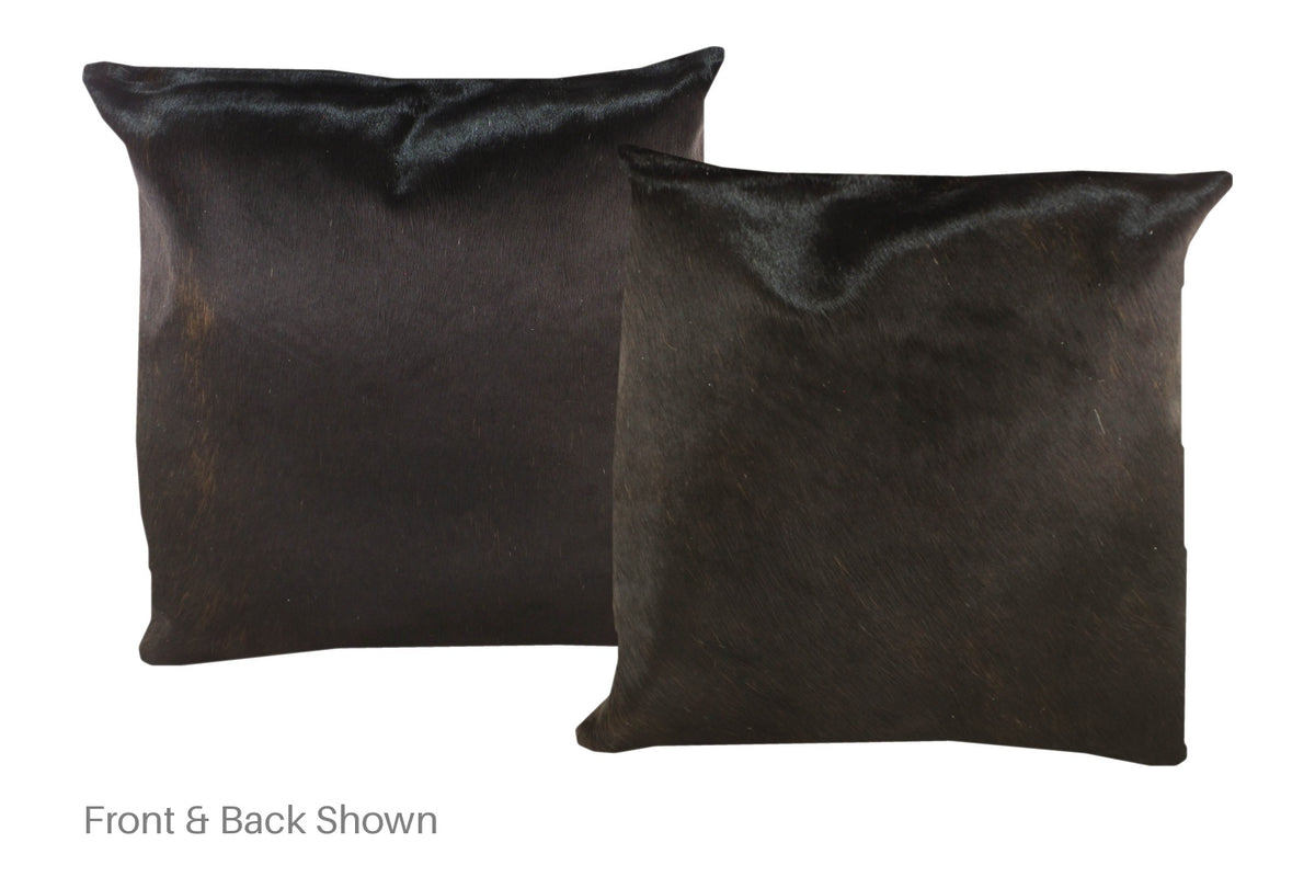 Solid Black Cowhide Pillow #A50282