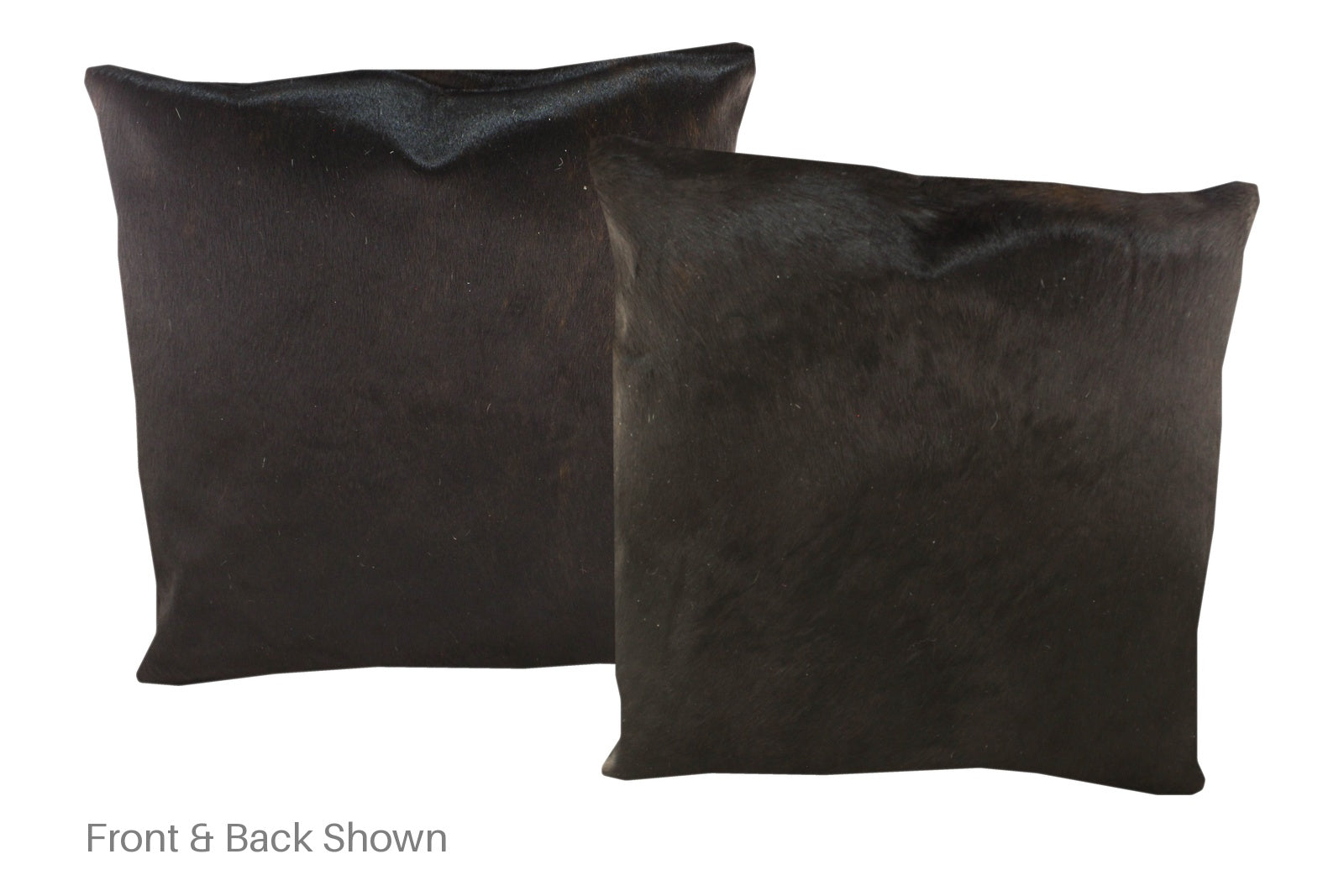 Solid Black Cowhide Pillow #A50303