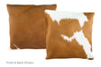 Brown and White Cowhide Pillow 20x20 #A50304 by Hudson Hides