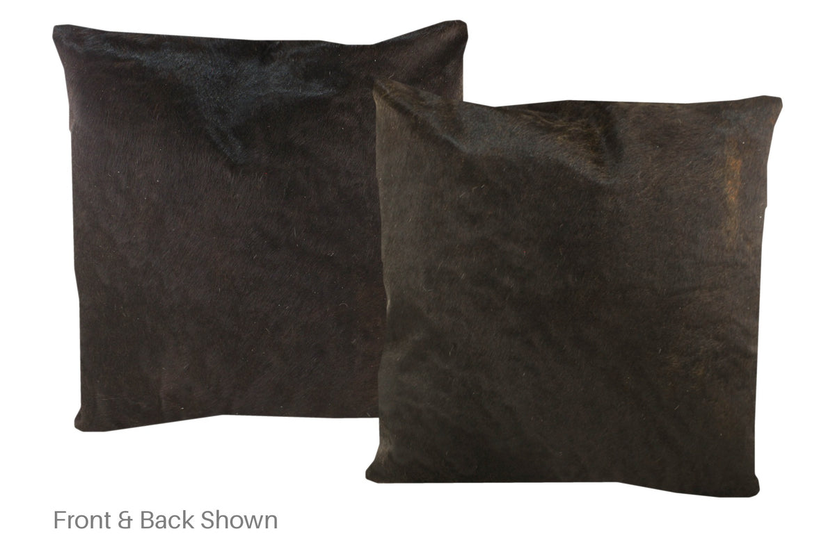 Solid Black Cowhide Pillow #A50319