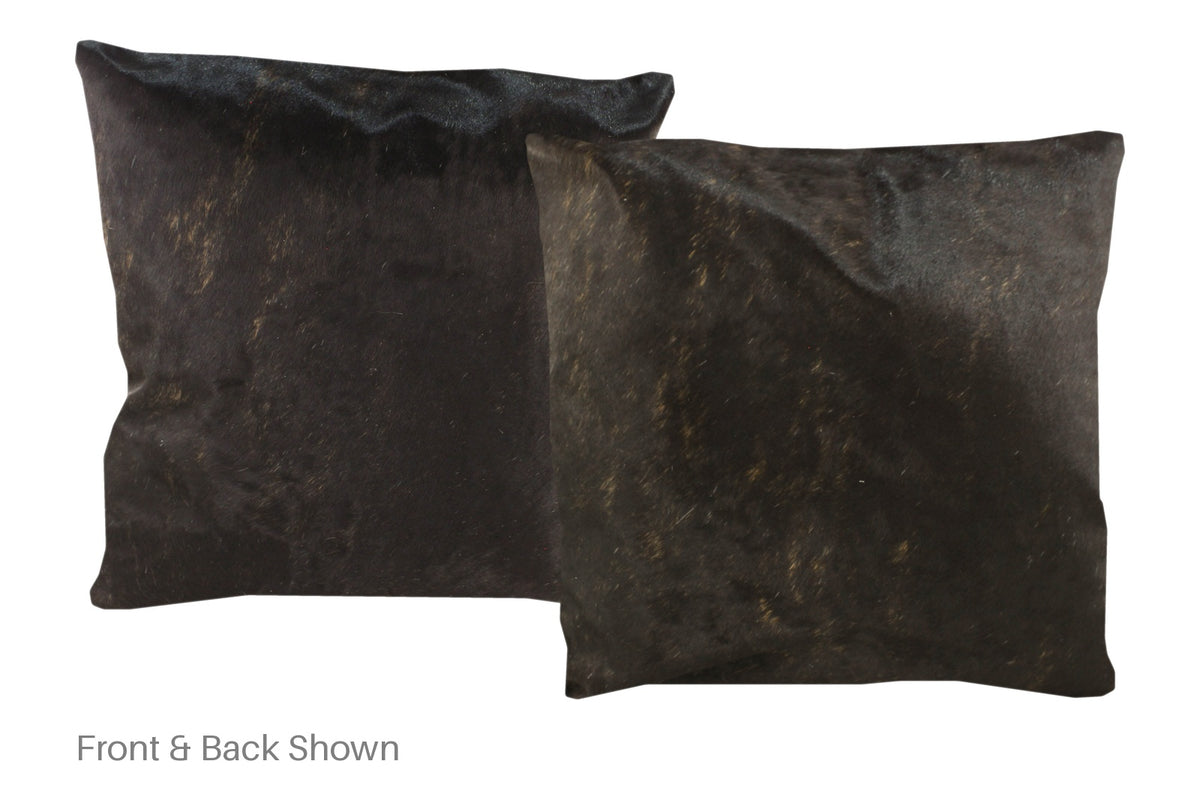 Solid Black Cowhide Pillow #A50348