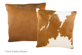 Brown and White Cowhide Pillow 20x20 #A50353 by Hudson Hides