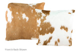 Beige and White Cowhide Pillow 20x20 #A50358 by Hudson Hides