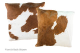 Brown and White Cowhide Pillow 20x20 #A50368 by Hudson Hides