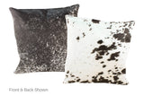 Salt and Pepper Black Cowhide Pillow 20x20 #A50371 by Hudson Hides