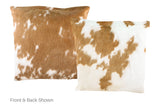 Brown and White Cowhide Pillow 20x20 #A50374 by Hudson Hides