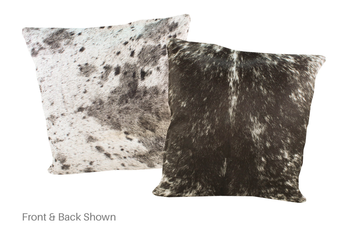Salt and Pepper Black Cowhide Pillow #A50400