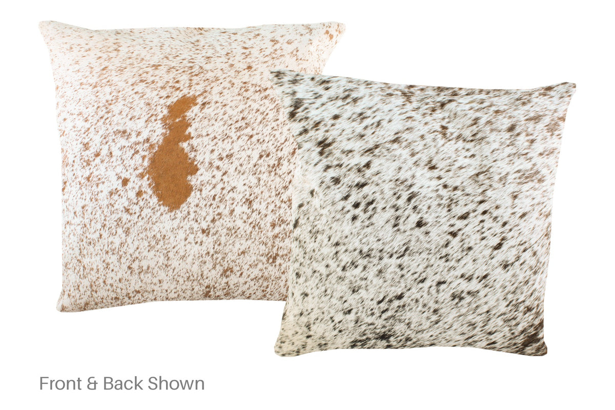 Salt and Pepper Brown Cowhide Pillow #A50413