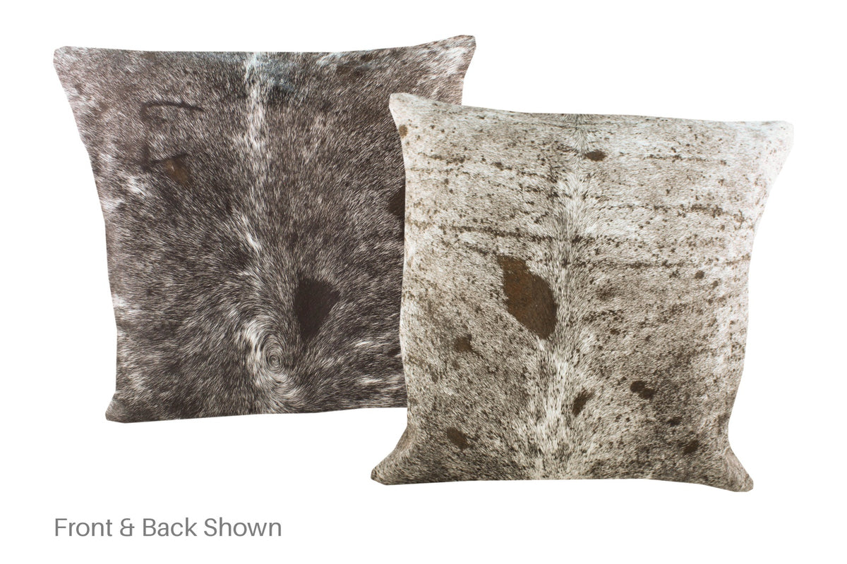 Salt and Pepper Black Cowhide Pillow #A50428