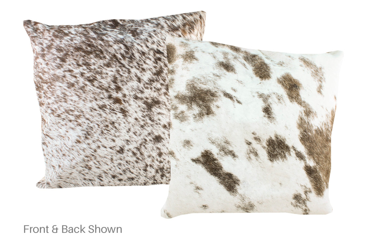 Salt and Pepper Brown Cowhide Pillow #A50451