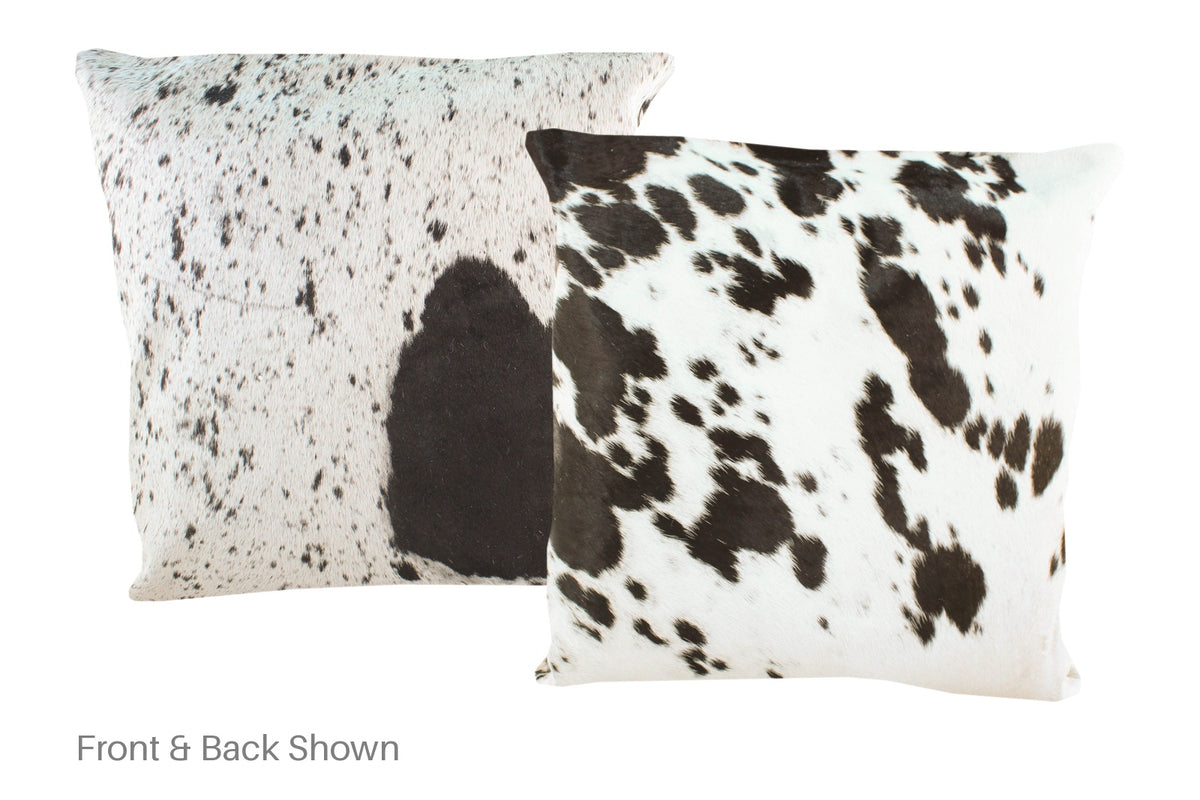 Salt and Pepper Black Cowhide Pillow #A50459