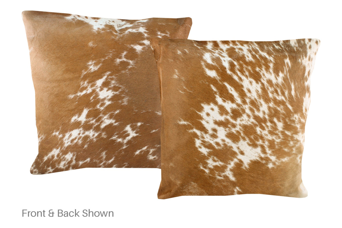 Salt and Pepper Brown Cowhide Pillow #A50532