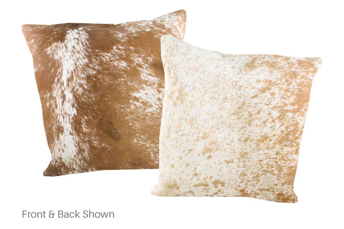 Salt and Pepper Brown Cowhide Pillow #A50536