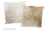 Grey with Beige Cowhide Pillow 20x20 #A50541 by Hudson Hides