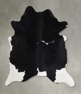 Black and White X-Large Brazilian Cowhide Rug 6'6"H x 6'5"W #A5056 by Hudson Hides