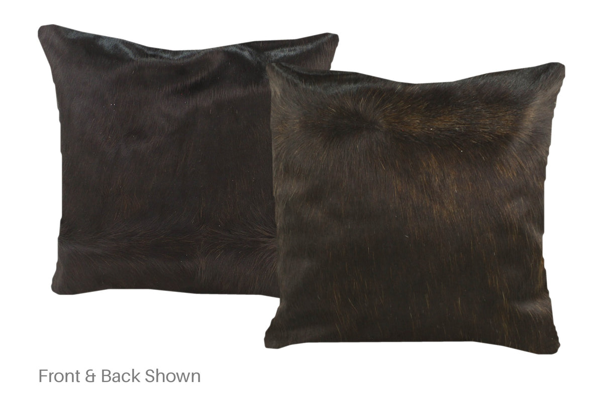 Solid Black Cowhide Pillow #A50597