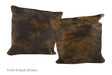 Dark Brindle Cowhide Pillow 16x16 #A50616 by Hudson Hides