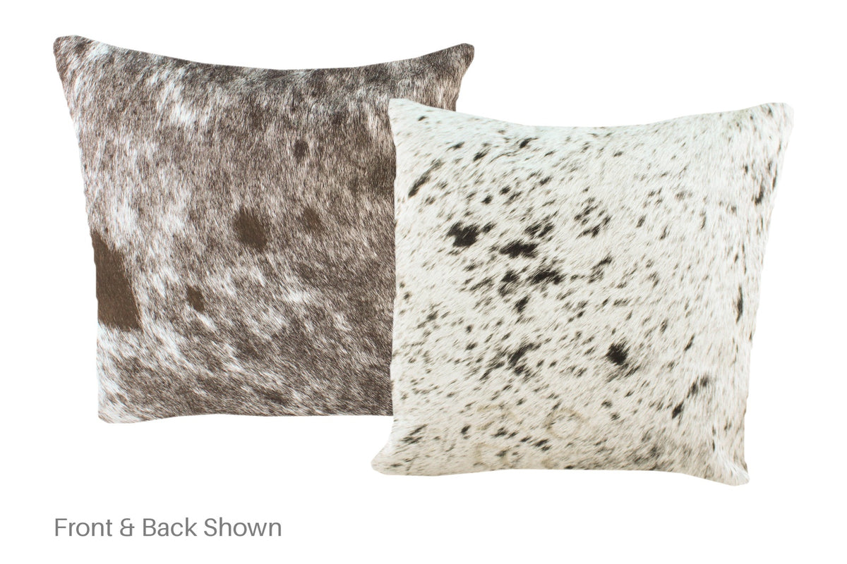 Salt and Pepper Black Cowhide Pillow #A50618