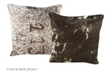 Salt and Pepper Brown Cowhide Pillow 16x16 #A50619 by Hudson Hides