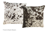 Salt and Pepper Black Cowhide Pillow 16x16 #A50621 by Hudson Hides