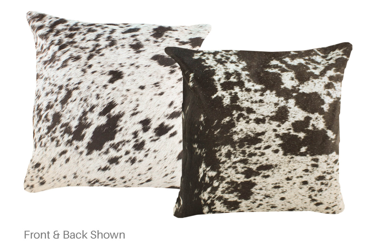 Salt and Pepper Black Cowhide Pillow #A50621