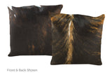 Dark Brindle Cowhide Pillow 16x16 #A50633 by Hudson Hides