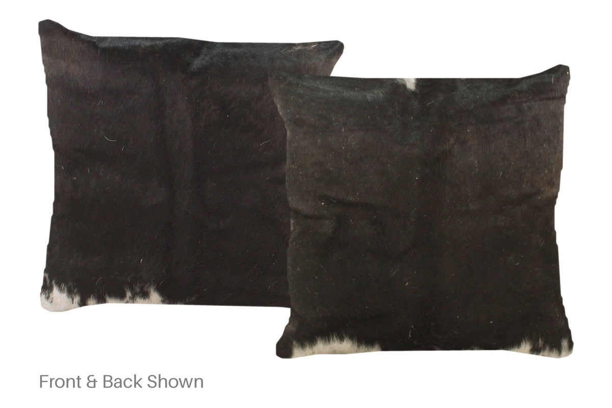 Solid Black Cowhide Pillow #A50645