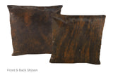 Dark Brindle Cowhide Pillow 16x16 #A50657 by Hudson Hides