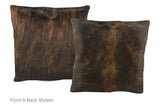 Dark Brindle Cowhide Pillow 16x16 #A50662 by Hudson Hides