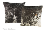Salt and Pepper Black Cowhide Pillow 16x16 #A50667 by Hudson Hides