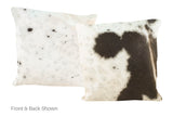 Black and White Cowhide Pillow 16x16 #A50672 by Hudson Hides