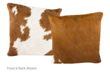 Brown and White Cowhide Pillow 16x16 #A50676 by Hudson Hides
