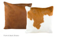 Brown and White Cowhide Pillow 16x16 #A50679 by Hudson Hides