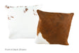 Brown and White Cowhide Pillow 16x16 #A50680 by Hudson Hides