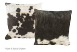 Black and White Cowhide Pillow 16x16 #A50682 by Hudson Hides