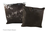 Solid Black Cowhide Pillow 16x16 #A50684 by Hudson Hides