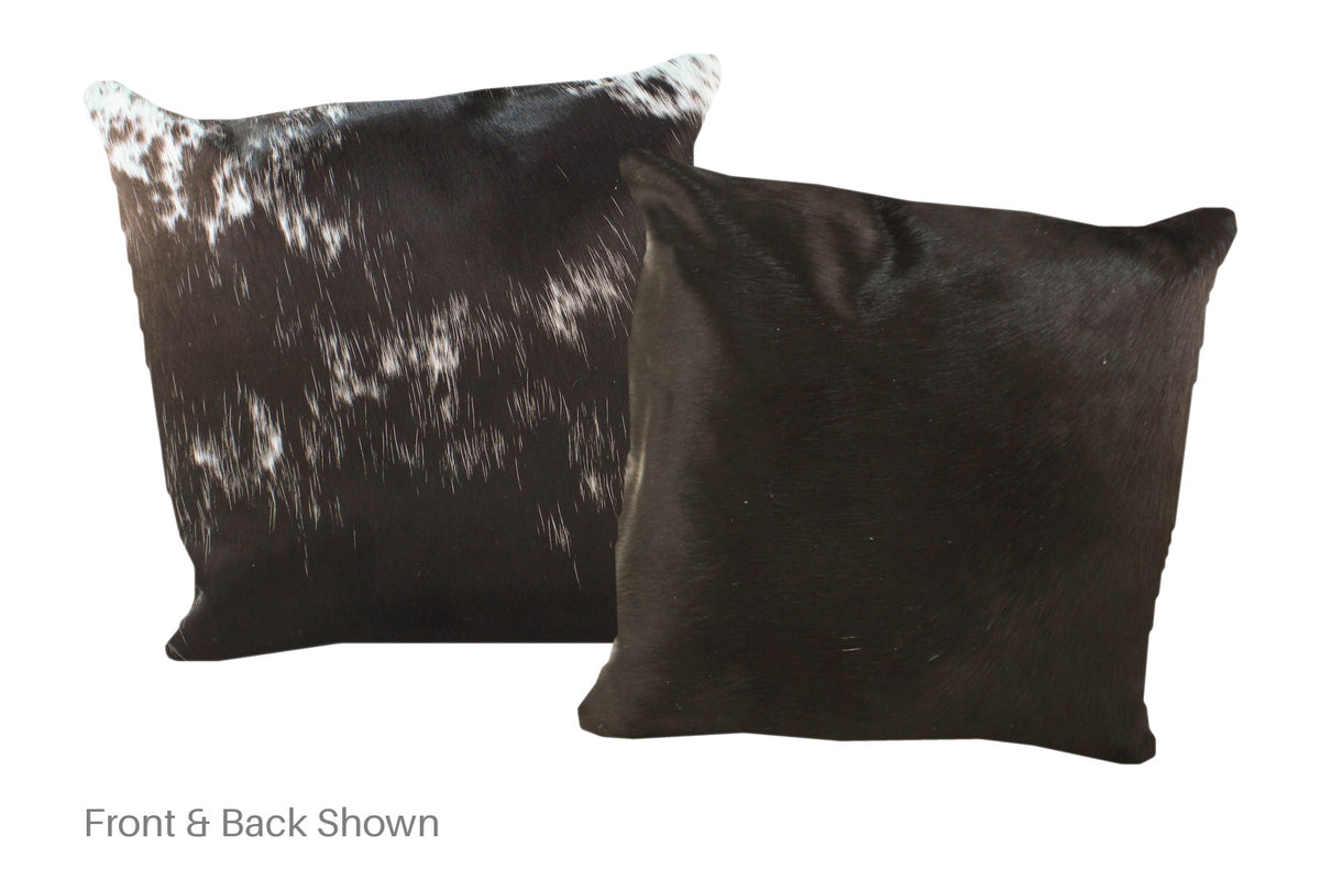 Solid Black Cowhide Pillow #A50684