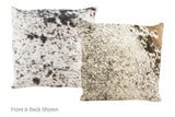 Salt and Pepper Black Cowhide Pillow 16x16 #A50687 by Hudson Hides