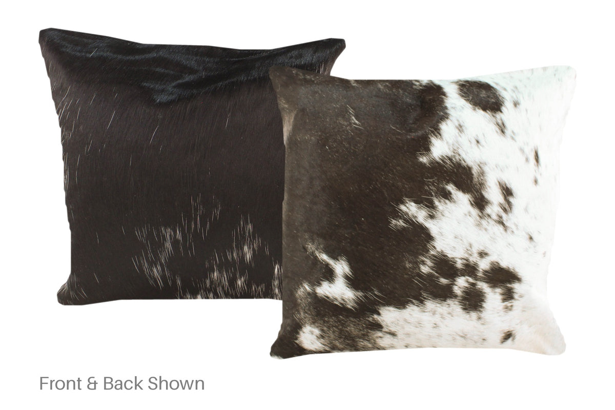 Salt and Pepper Black Cowhide Pillow #A50688