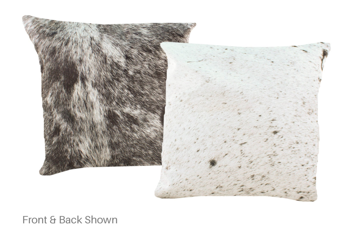 Salt and Pepper Black Cowhide Pillow #A50689