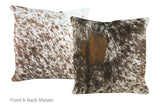 Salt and Pepper Brown Cowhide Pillow 16x16 #A50690 by Hudson Hides