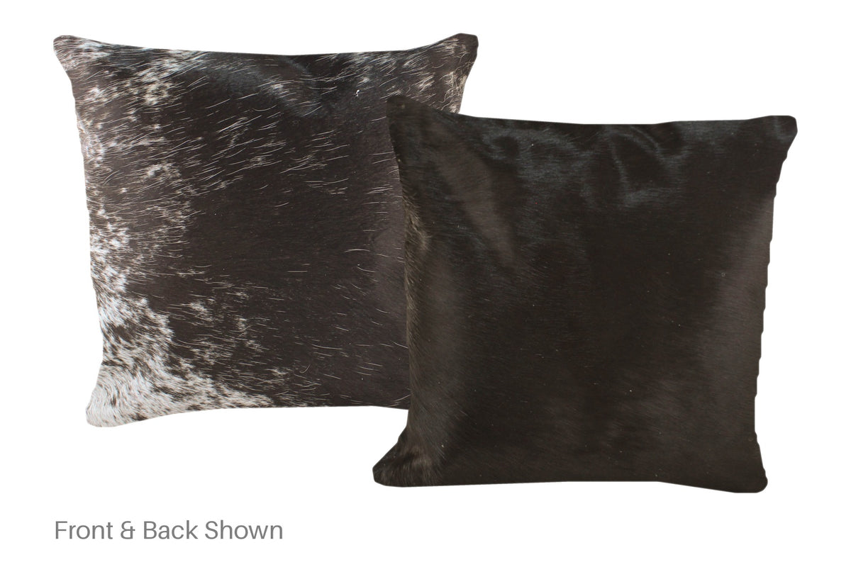 Solid Black Cowhide Pillow #A50691